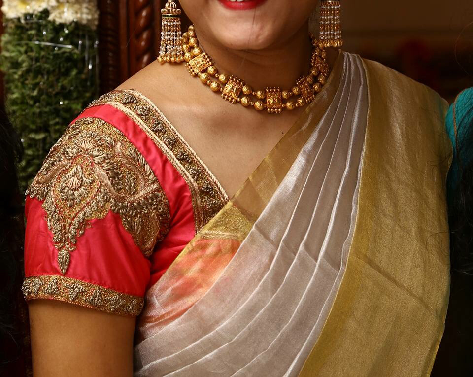 kerala saree thread blouse