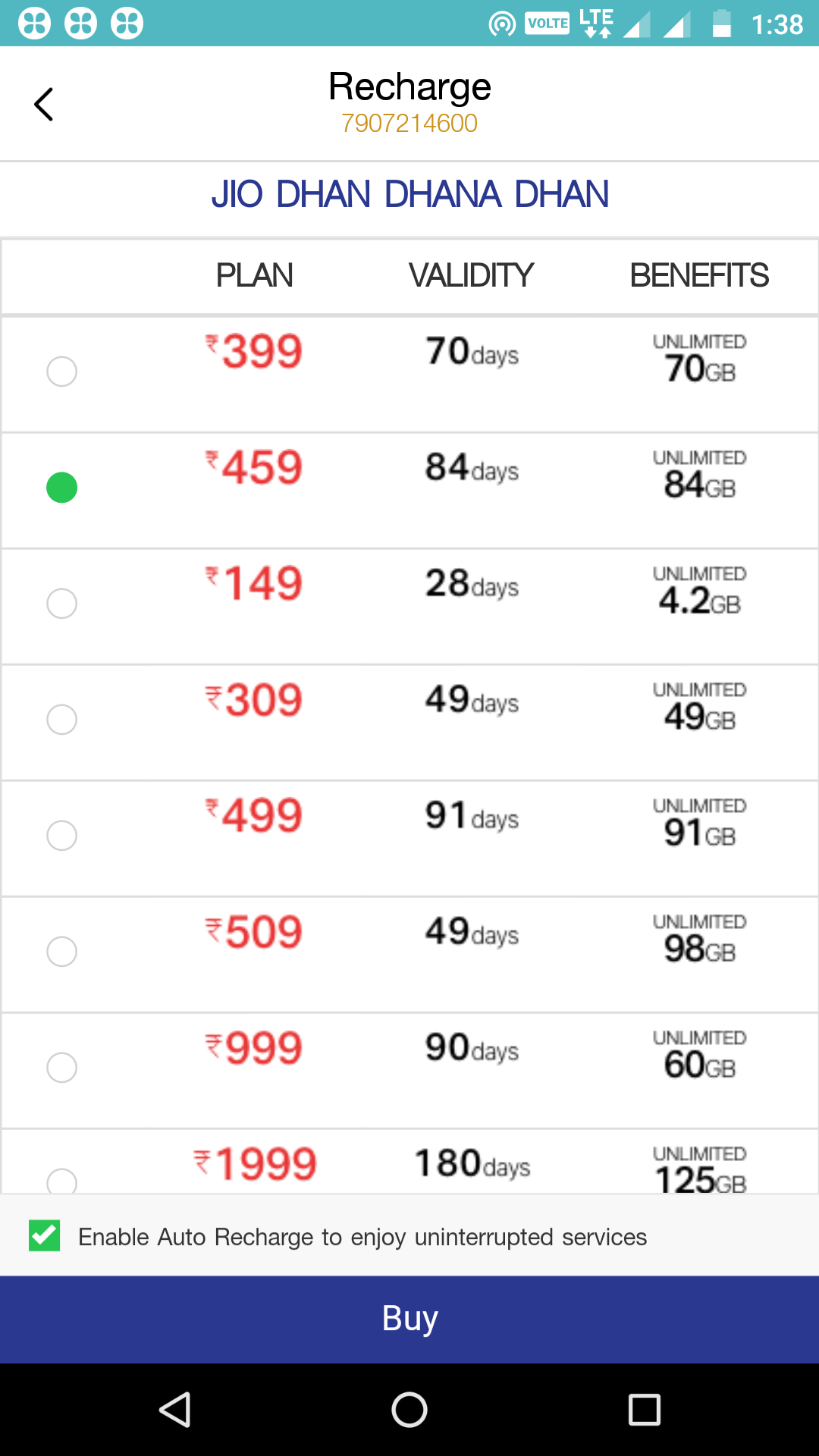 changes in jio dhan dhana dhan offer 