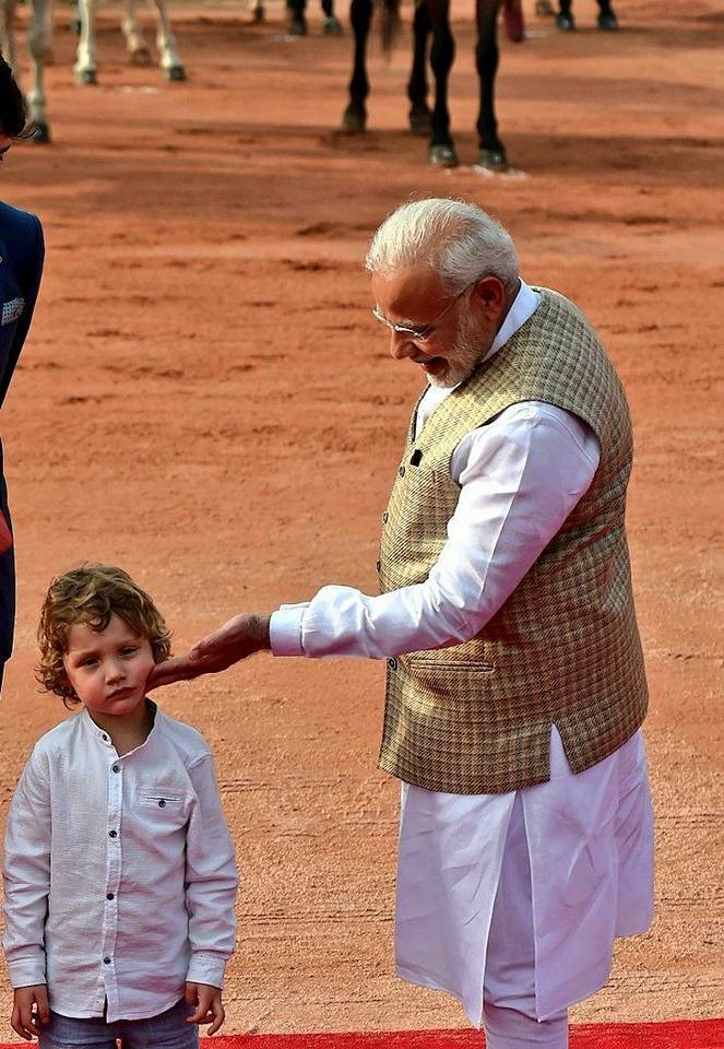 hadrien trudeau steals the show during Canadian Pm visit to india