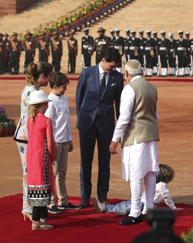 hadrien trudeau steals the show during Canadian Pm visit to india