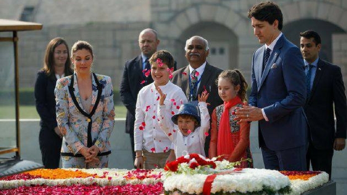 hadrien trudeau steals the show during Canadian Pm visit to india