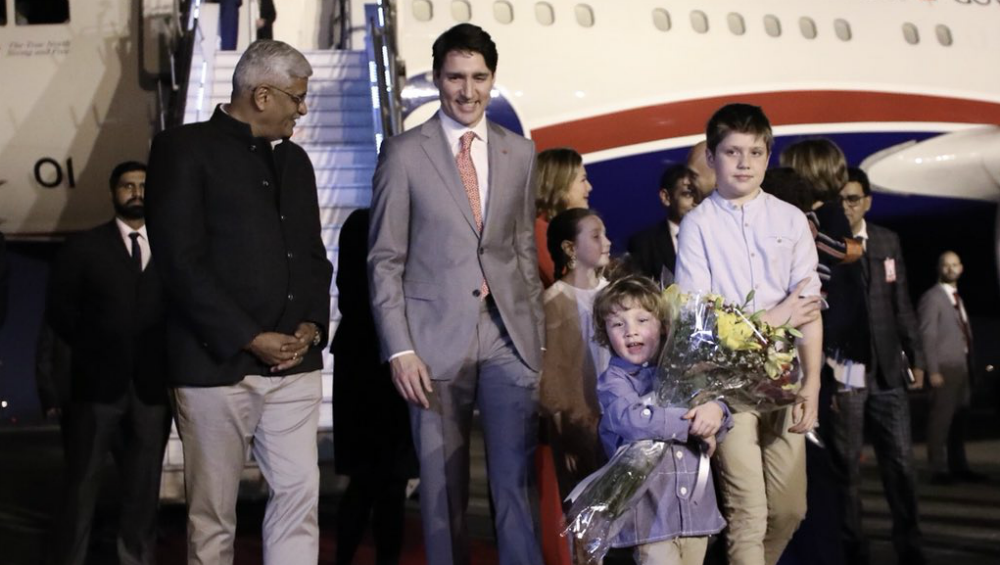 hadrien trudeau steals the show during Canadian Pm visit to india
