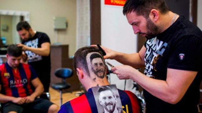 messi face in hair