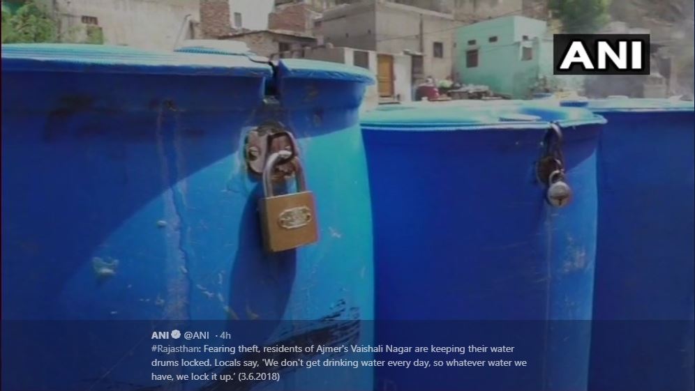 people locks water tank to prevent robbery