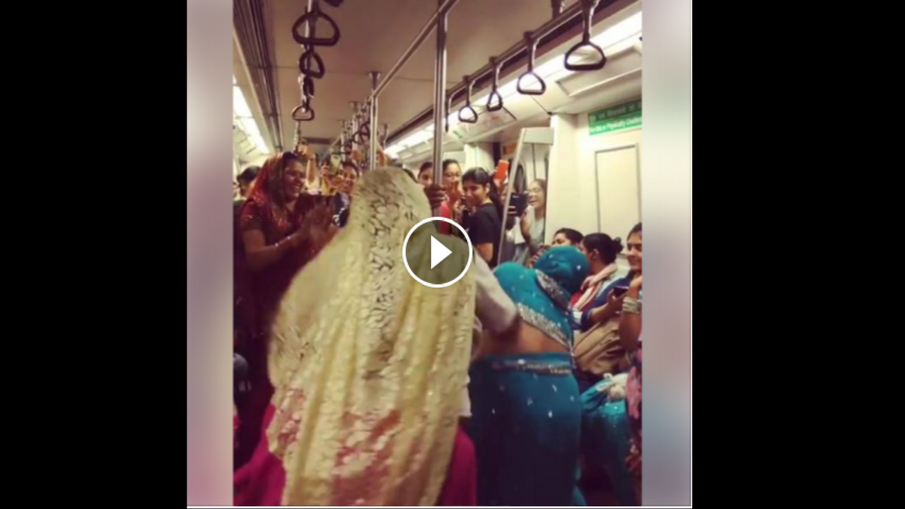 woman dance in metro