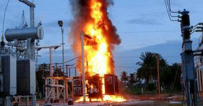 fire at transformer