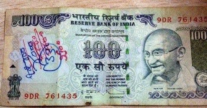 writing on currency