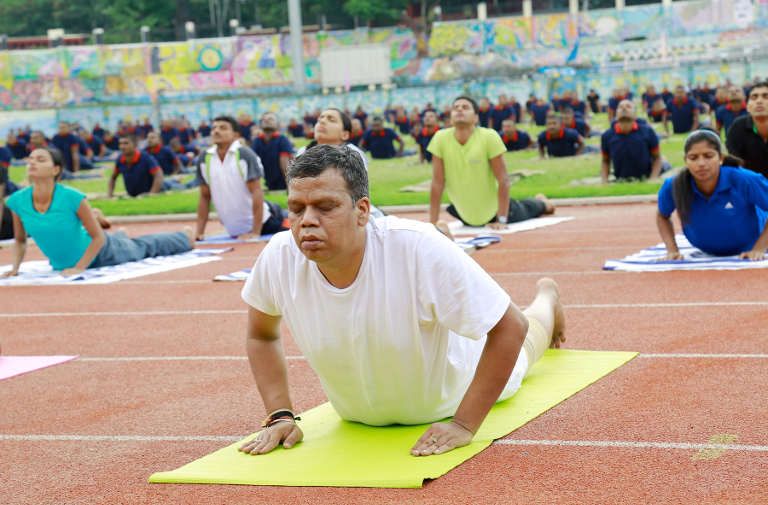 kerala police practice yoga