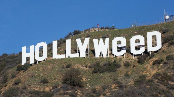 hollywood sign vandalized to hollyweed