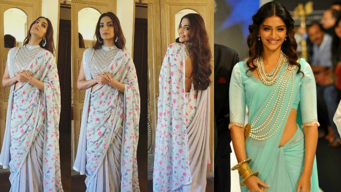 sonam kapoor sari styles