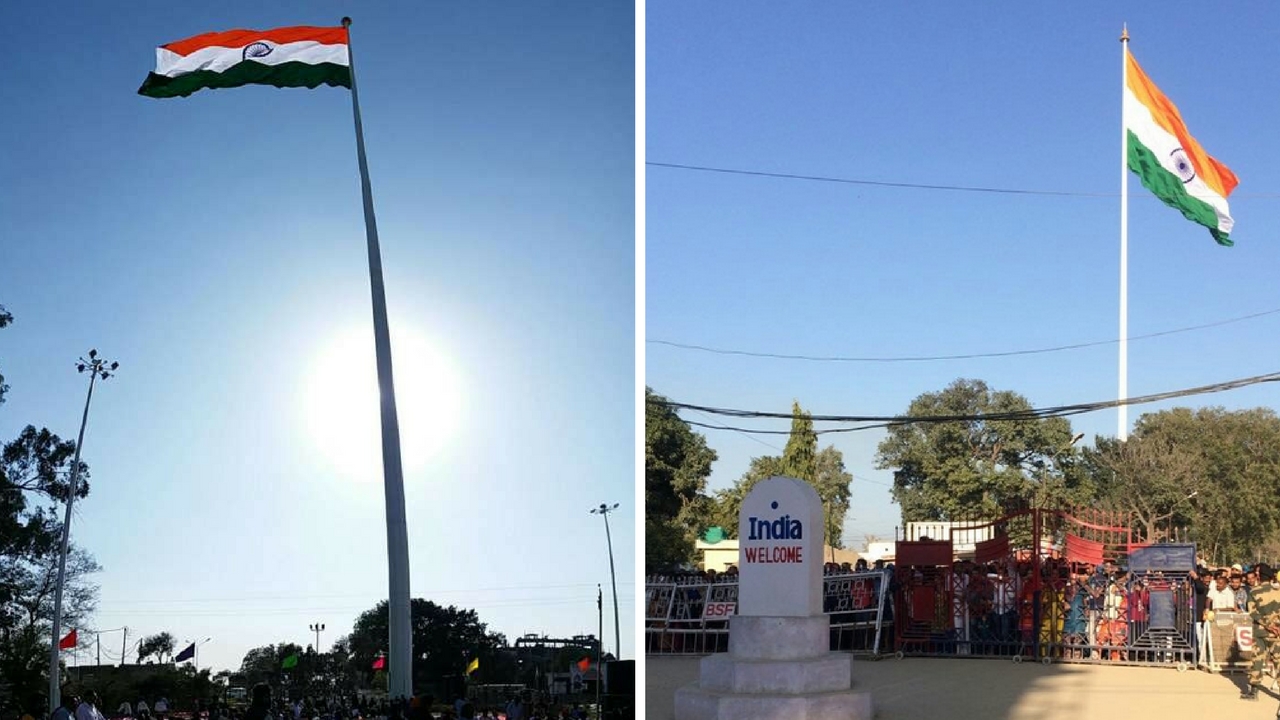 highest national flag at india pak border