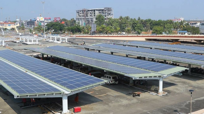 india's largest solar carport at cial