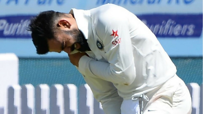 kohli gets injured in test
