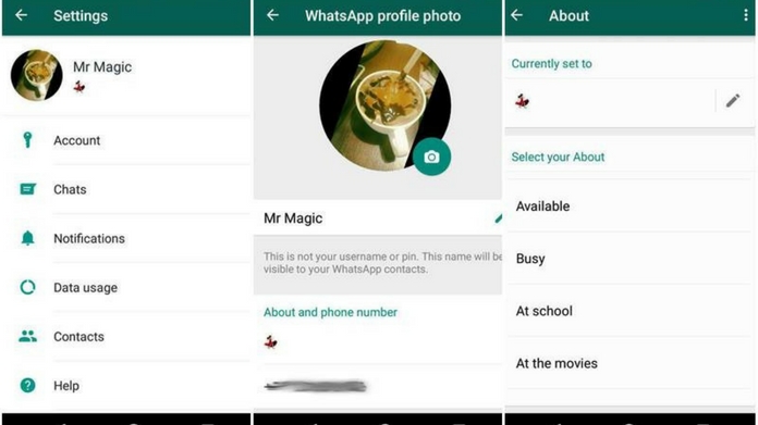 whatsapp text status come back