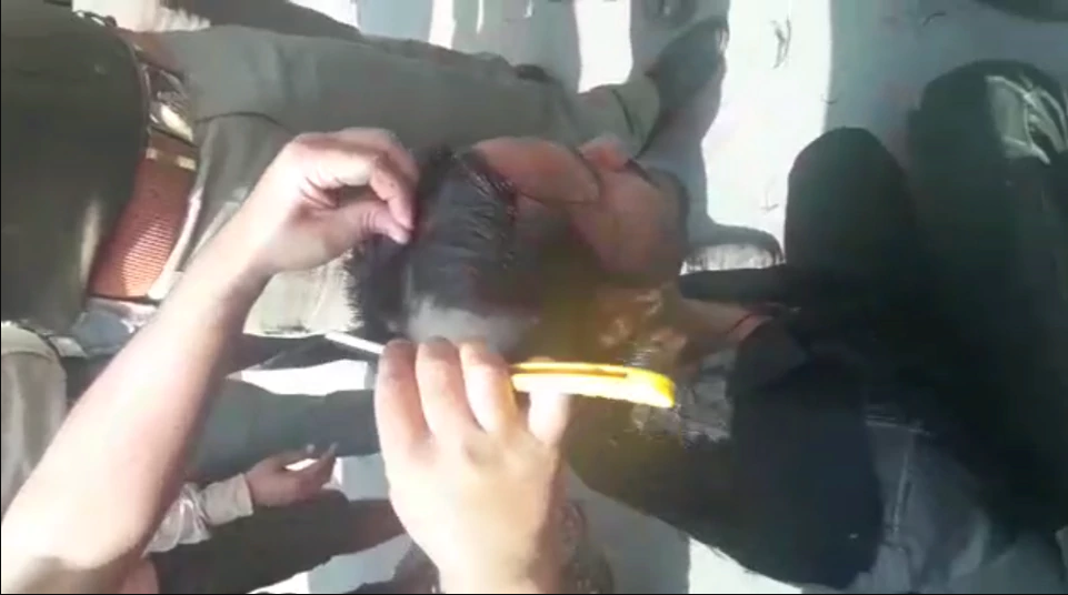 anti romeo squad shaves youths head who came in public park along with female friend