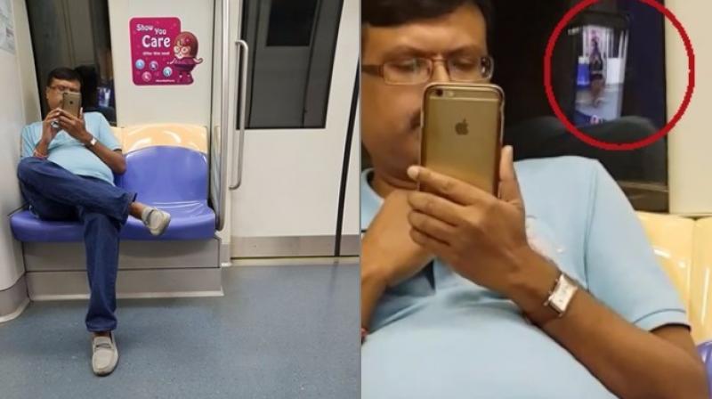 man secretly film indian woman singapore metro