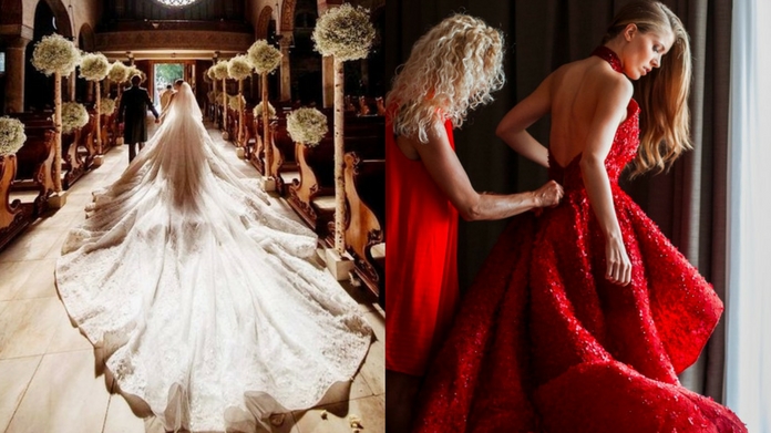 victoria Swarovski million dollar wedding gown