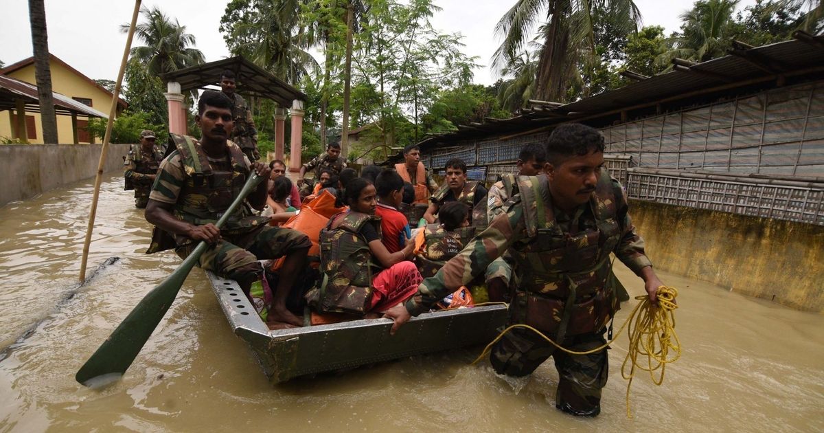 heavy rainassam and bihar under water