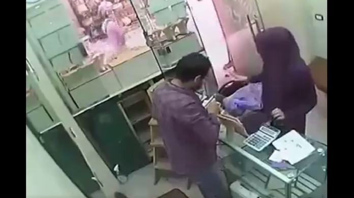 shocking robbery scene CCTV footage
