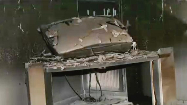 TV burned to flames while watching