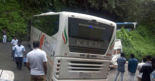 scania bus stuck at wayanad
