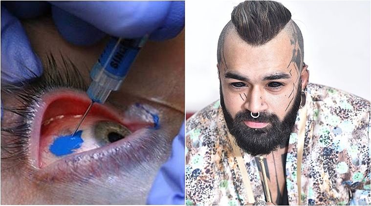 delhi man tattooed eyeball for the first time in india