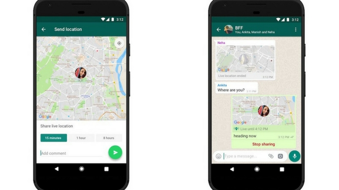 whatsapp launches live location feature