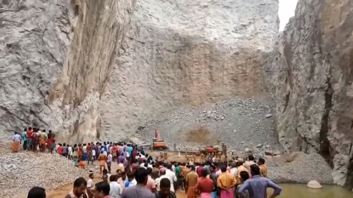 thiruvananthapuram quarry accident video