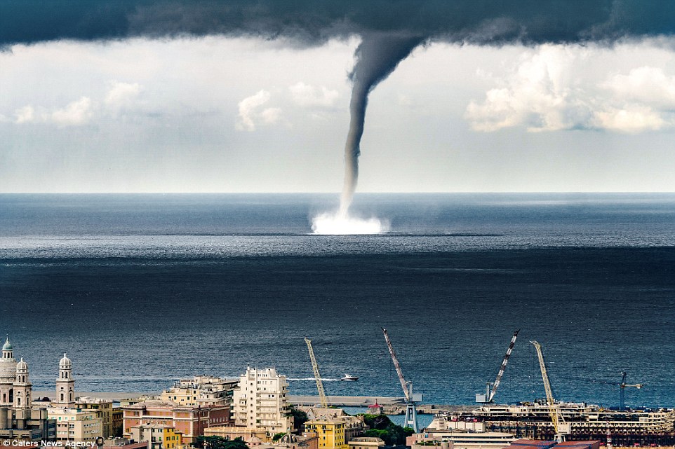 massive destruction in cyclone followed by Italy waterspout