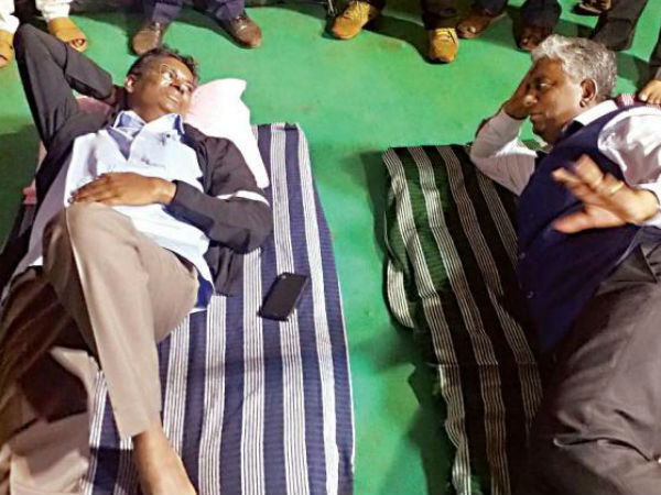 Satish Jarkiholi sleeps in cemetry