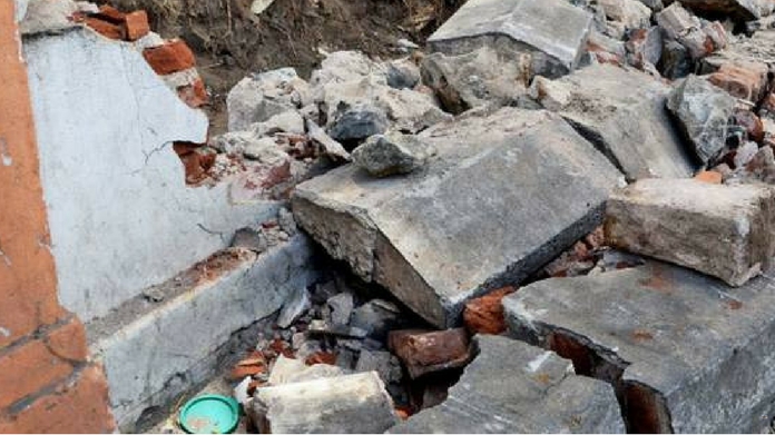 wall collapsed