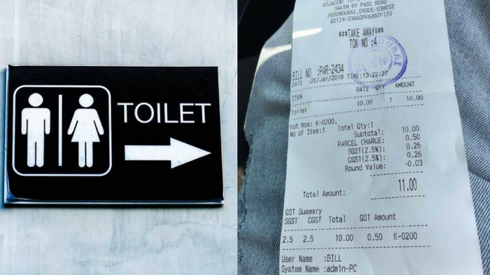 GST and parcel charge for using loo