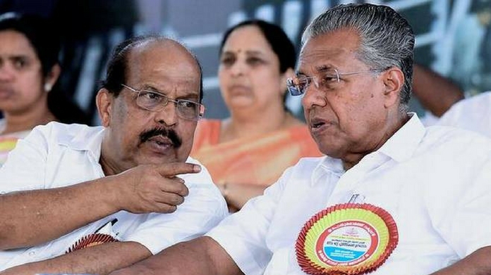 Sudhakaran with Pinarayi