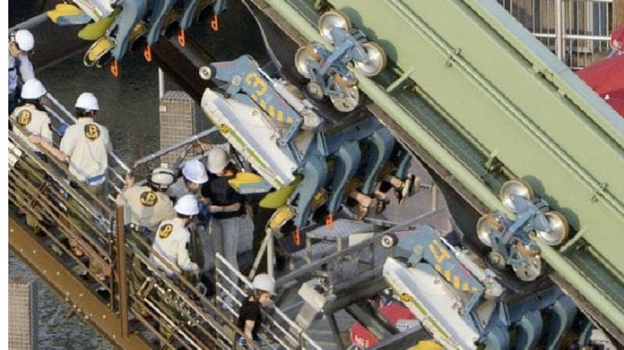 Passengers stranded upside down for hours on roller coaster