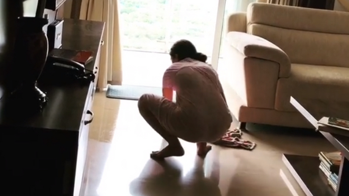 isha talwar cleaning floor video viral