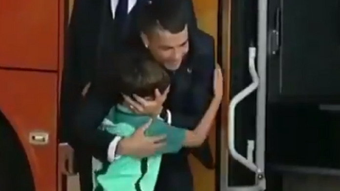 Young fan moved to tears after hugging christiano ronaldo