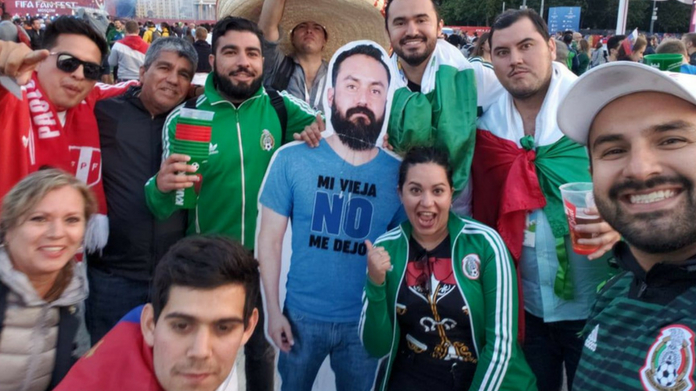 friends Bring Life-Size Cardboard Cut Out Of Friend Whose Wife Didn’t Let Him Go To World Cup