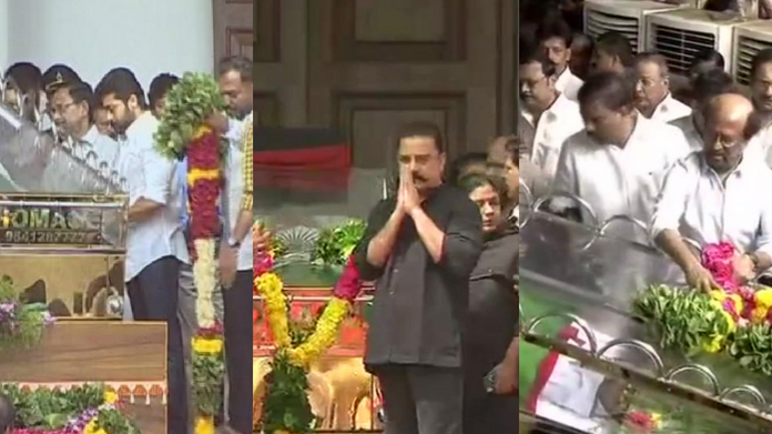 prominent personalities comes to pay last respect to karunanidhi