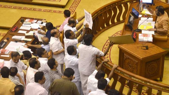 ruckus in assembly over sabarimala row