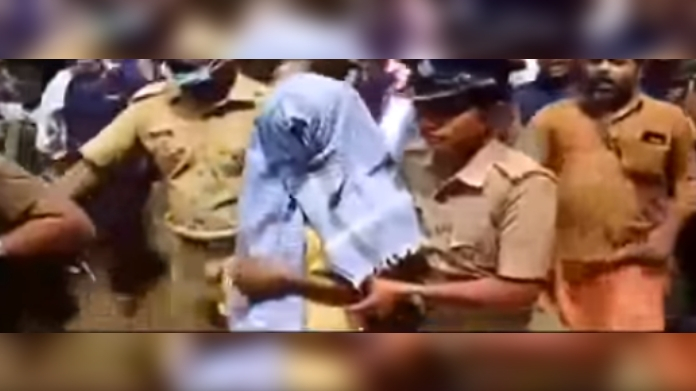 protesters restricted entry of lady to sabarimala