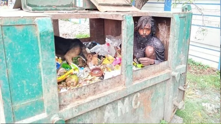 Man Had To Take Shelter In A Dustbin To Survive The Cyclone