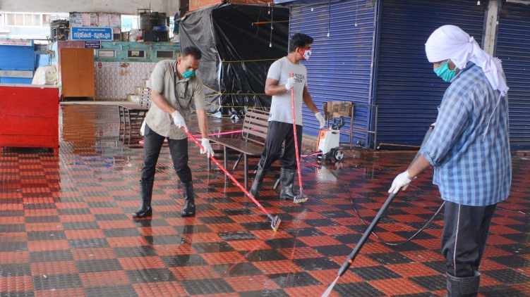 covid19;Thrissur markets have started cleaning up