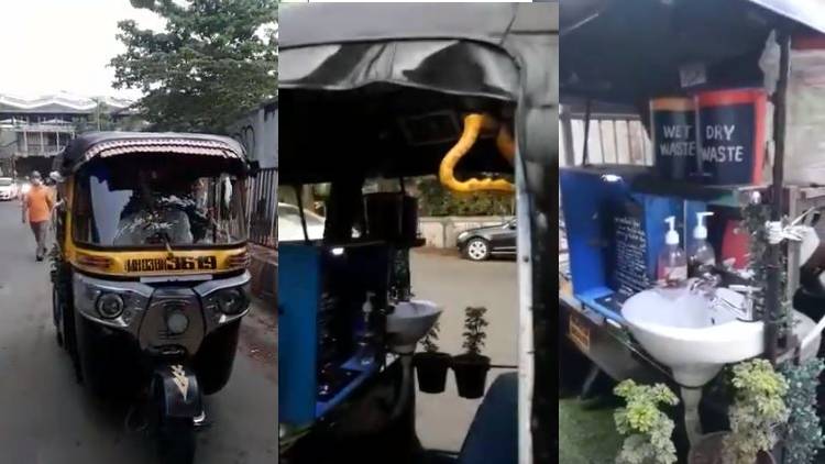 Mumbai autorikshaw installs Washbasin Sanitiser Wi Fi Anand Mahindra Impressed