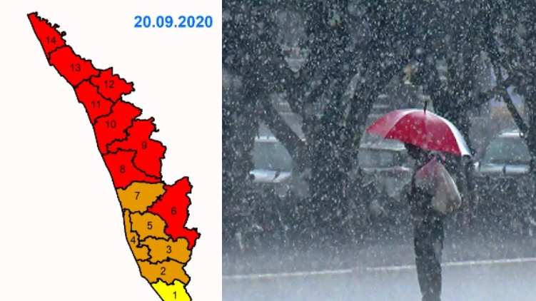 red alert in eight districts