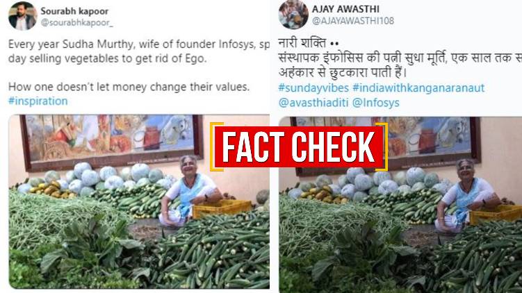 sudha murthy vegetable selling
