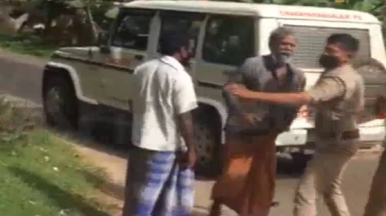 police slaps old man video