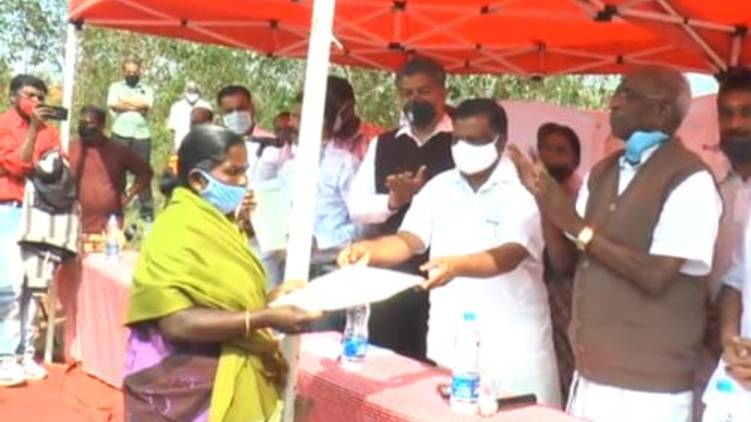 pettimudi; land allotted by the government was handed over