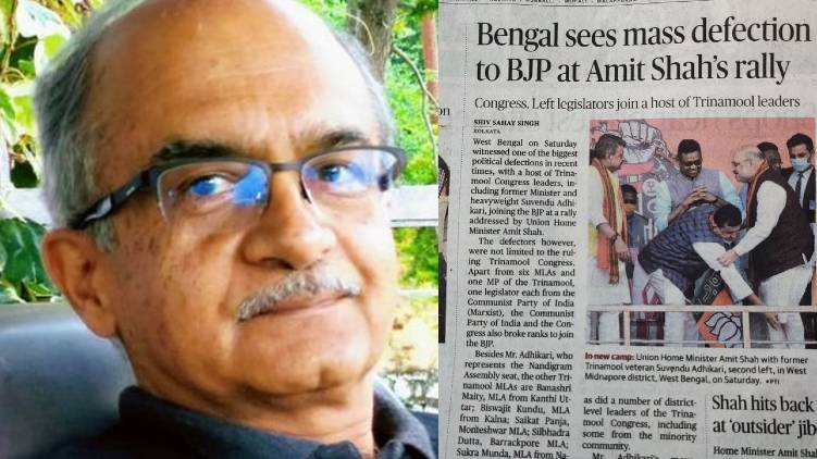 Prashant Bhushan criticizes Amit Shah's visit to Bengal