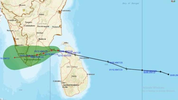 Burevi; potential for Extreme low pressure