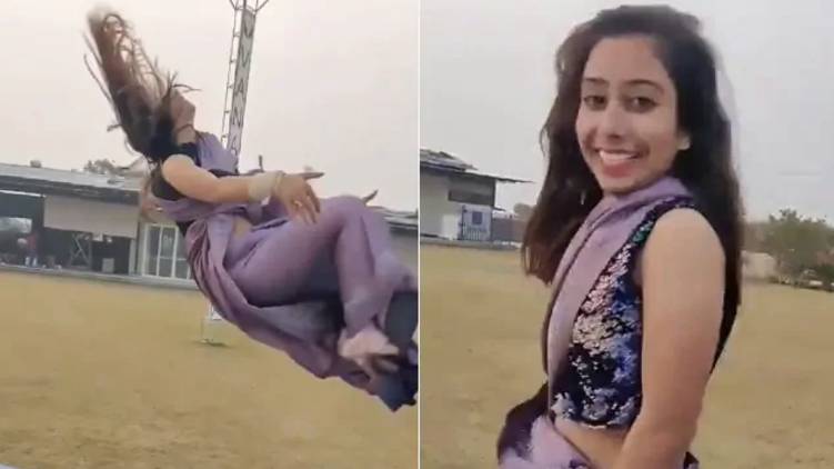 parul arora flips in saree